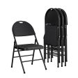 Fabric Padded Metal Triple Braced Folding Chair, Set of 4 For Sale