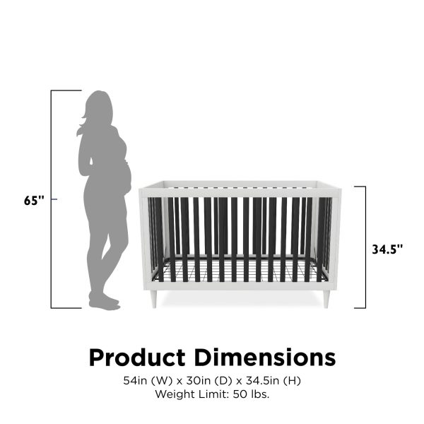 Rowan Valley Flint 3 in 1 Crib with Adjustable Heights For Cheap