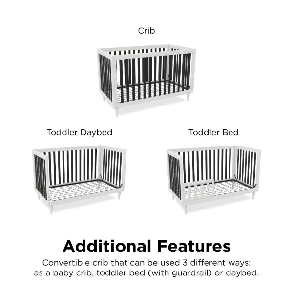 Rowan Valley Flint 3 in 1 Crib with Adjustable Heights For Cheap