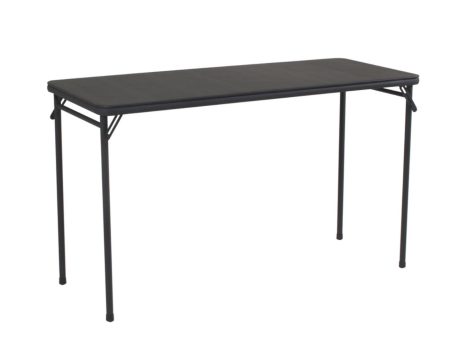 20 Inch x 48 Inch Vinyl Top Serving Folding Table for Indoor Outdoor For Sale