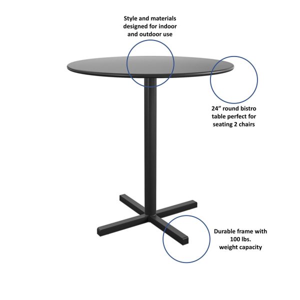 24  Round Indoor Outdoor Steel Bistro Table For Cheap