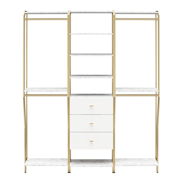 Gwyneth Closet 3 Piece Bundle- 2 Hanging Rod & 1 Drawer Unit Online now