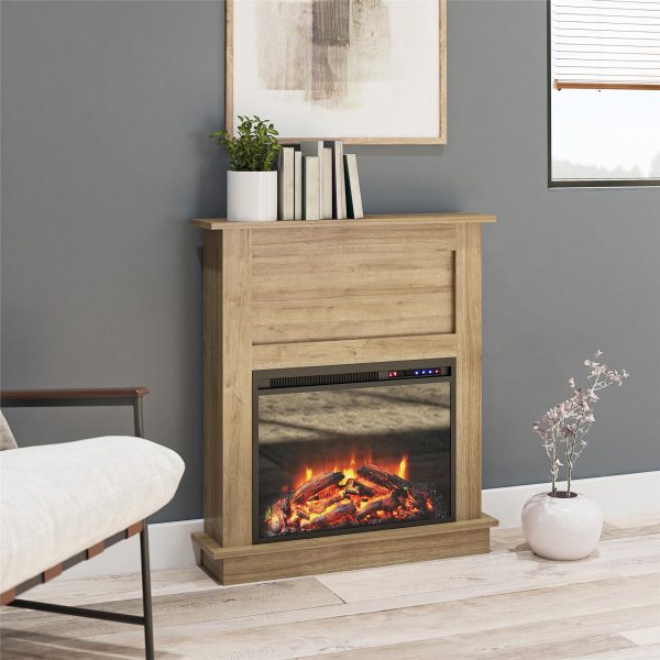 Ellsworth Modern Electric Fireplace with Mantel and 23 Inch Fireplace Insert Sale