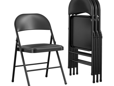 Premium Vinyl Padded Metal Folding Chair, Set of 4 Online Hot Sale