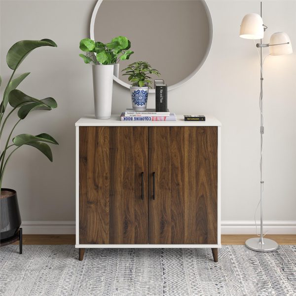 Modern Accent Cabinet with 2 Doors and 4 Storage Shelves For Sale