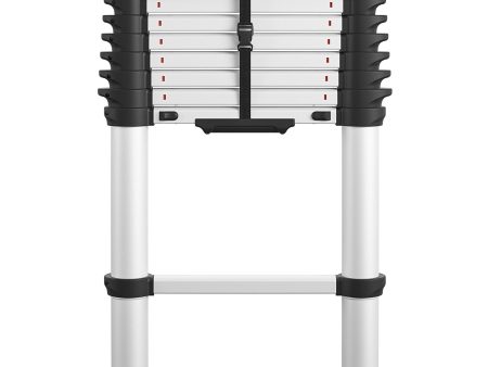 SmartClose Telescoping Aluminum Ladder with ergonomic grips and top cap on Sale