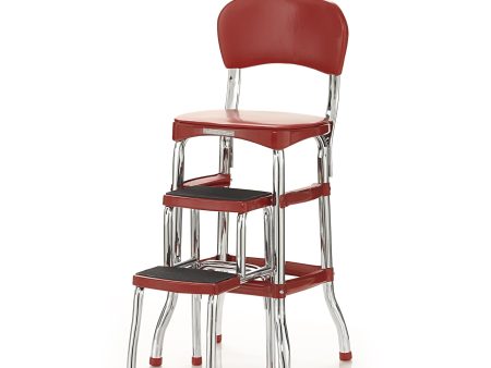 Stylaire Retro Chair and 2 Step Step Stool with Pull-Out Steps Online Sale