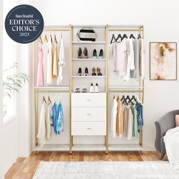 Gwyneth Closet 3 Piece Bundle- 2 Hanging Rod & 1 Drawer Unit Online now