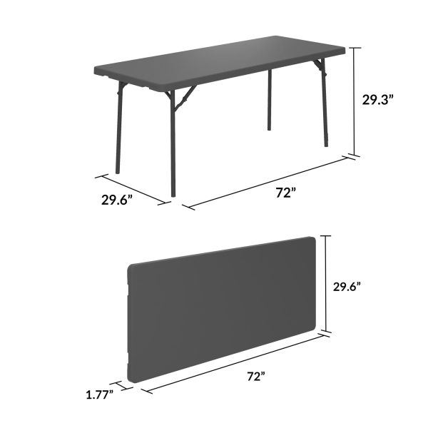 6 foot Commercial Blow Mold Folding Table For Discount