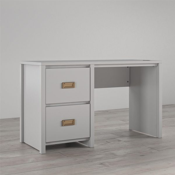 Monarch Hill Haven Single Pedestal Desk with Gold Drawer Pulls Sale