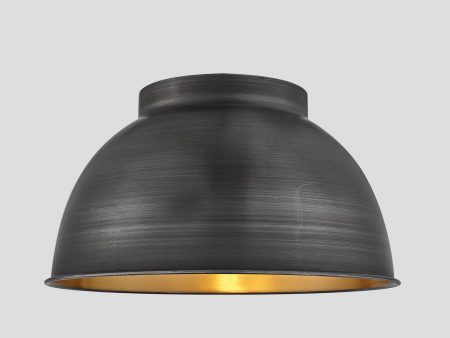 Dome - 17 Inch - Pewter & Brass - Shade Only Cheap