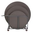 Heavy Duty Round Folding Table Trolley Cart with with Extendable Handle Online now