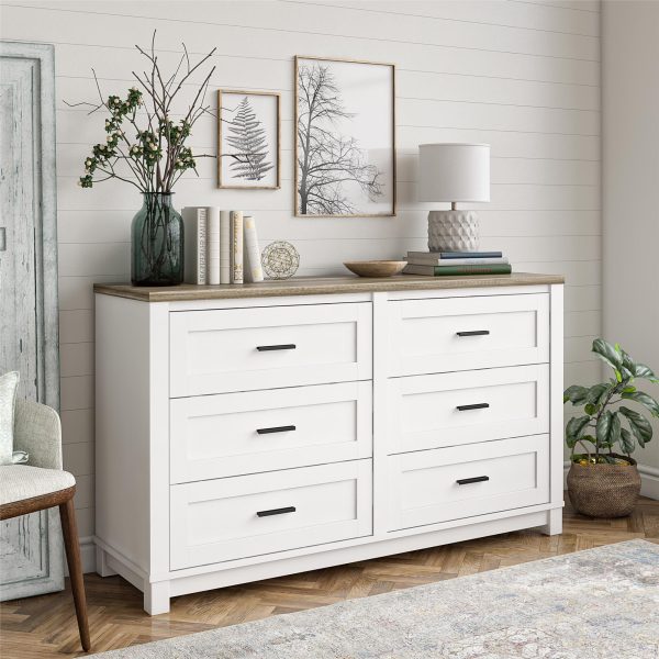 Chapel Hill Modern Farmhouse 6 Drawer Dresser Cheap