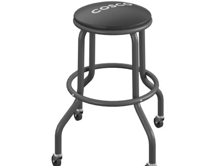 All Steel Vinyl Work Seat with Rolling Casters with 300lb weight capacity Fashion