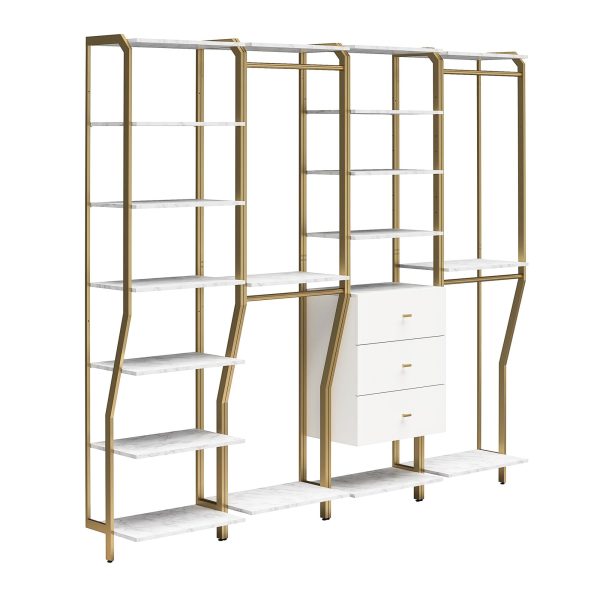 Gwyneth Closet 4 Piece Bundle-2 Hanging Rod, 1 Shelf & 1 Drawer Unit Sale