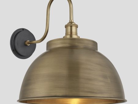 Swan Neck Outdoor & Bathroom Dome Wall Light - 17 Inch - Brass Online