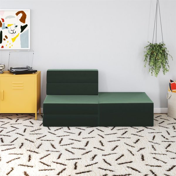 The Flower Ottoman Pouf Comfort Floor Seat and Footrest with Velour Fabric Online