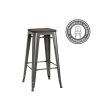 Fusion 30 Inch Metal Backless Bar Stool with Wood Seat, Set of 2 Cheap