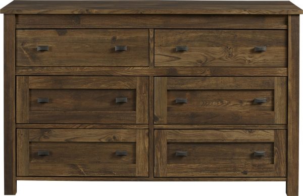 Farmington 6 Drawer Rustic Farmhouse Dresser with Linen Interiors Supply