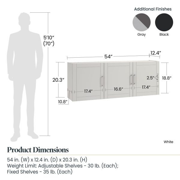 Callahan 54 Inch Multipurpose Utility Wall Cabinet For Sale
