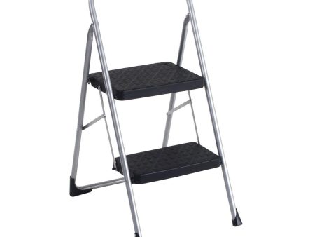 2 Step Steel Folding Step Stool with Slip-Resistant Treads Discount