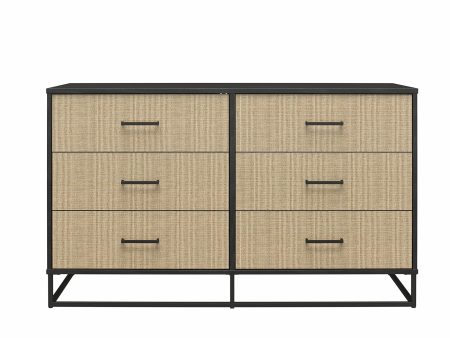 Kelly 6 Drawer Dresser With Metal Hardware and Base on Sale