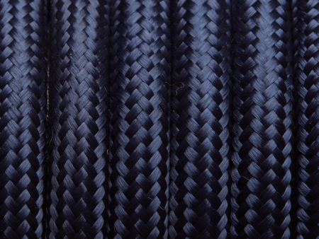 Dark Blue Round Fabric Flex - 3 Core Braided Cloth Cable Lighting Wire Online Sale