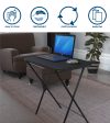 5 Piece Folding Vinyl Top TV Tray Set with Storage Rack Online Sale