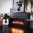 Elmcroft Wide Mantel with 43  Linear Electric Fireplace Insert Online