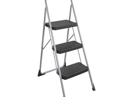 3 Step Steel Folding Step Stool with Slip-Resistant Treads For Cheap