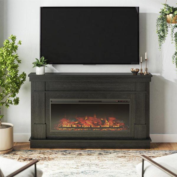 Elmcroft Wide Mantel with 43  Linear Electric Fireplace Insert Online