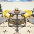 35  Round Indoor or Outdoor Dining Table with Glass Top Sale