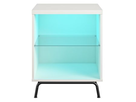 Melbourne End Table with LED Lighting and Glass Shelf Supply