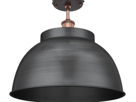 Brooklyn Dome Flush Mount - 17 Inch - Pewter Cheap