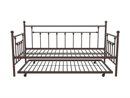 Manila Metal Daybed and Trundle Set with Sturdy Metal Frame and Slats Online Hot Sale