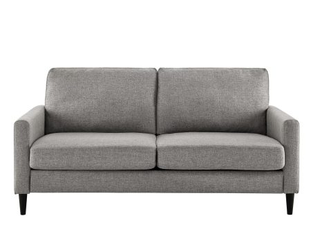 Kaci Contemporary Upholstered Linen Sofa with Wood Legs For Cheap